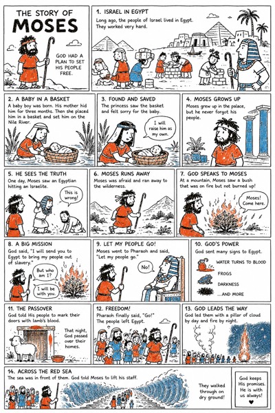 Moïse, histoire biblique illustrée